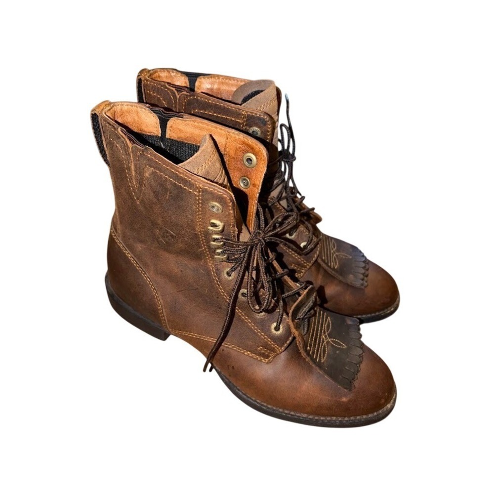 Ariat Heritage Lacer Brown Leather Western Boots 10002147 Womens Size 9 B